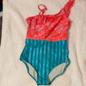 Cat & Jack Pink and Blue Kids Swim One Piece